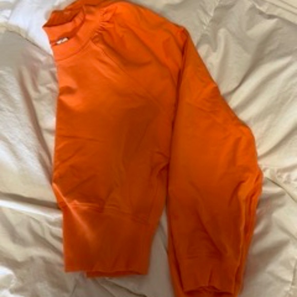 Lululemon LA Puff Sleeve Orange Crop Sweatshirt 4 - Picture 3 of 5